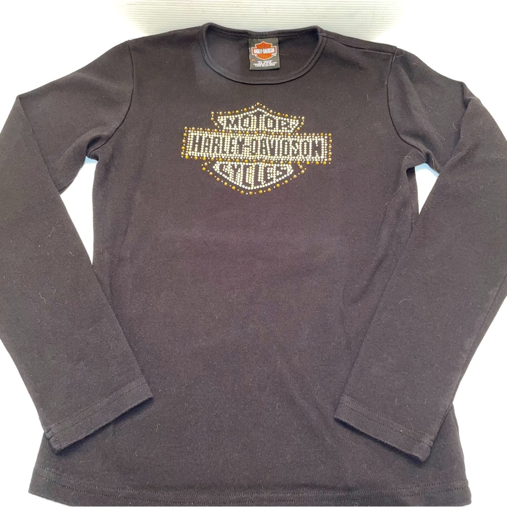 Harley-Davidson Long sleeve T-shirt with Gold studded Logo from Madrid, Spain - Picture 2 of 8